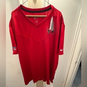 Houston Texans Nike Dri-Fit On Field Short Sleeve T-Shirt Mens Size 4XL Red